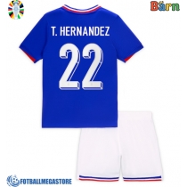 Fotballdrakt Barn Frankrike Theo Hernandez #22 Hjemmedraktsett EM 2024 Kortermet (+ Korte bukser)